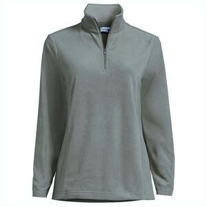 Lands' End Women’s Gray Fleece Quarter Zip Pullover Sweatshirt Jacket
